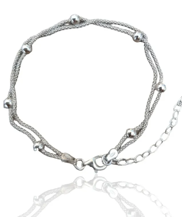 Biżuteria srebrna damska  - bransoletka z kuleczkami