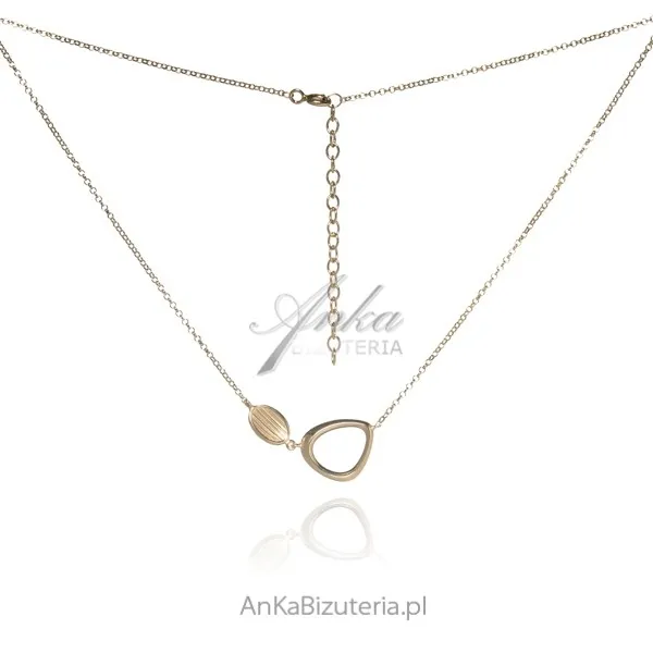 Biżuteria srebrna damska - naszyjnik srebrny  pozłacany