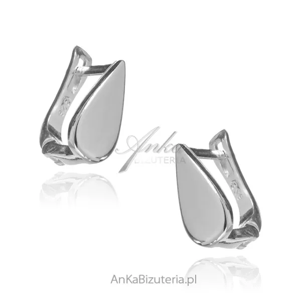 Kolczyki srebrne  krople  na angielskim zapięciu