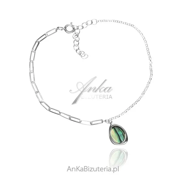 Bransoletka srebrna z muszlą paola