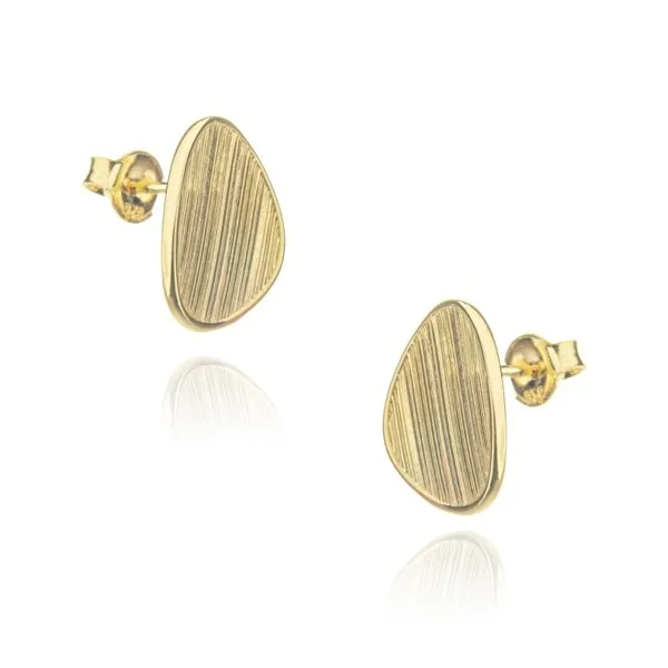 Pozłacane srebrne kolczyki satynowane - anka