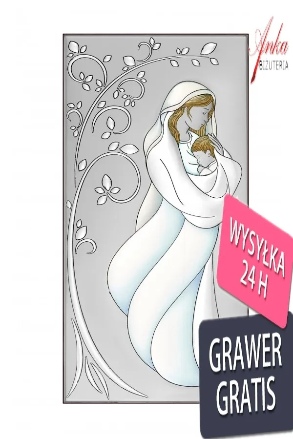 Obrazek madonna z dzieciątkiem  6 cm*12 cm - grawer