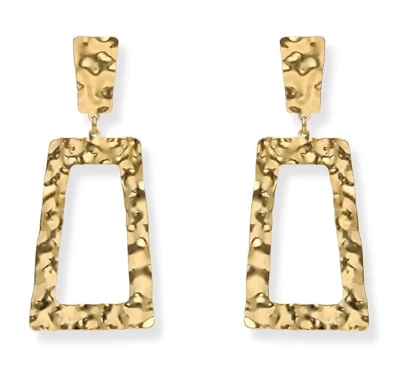 Kolczyki srebrne pozłacane karbowane ermina