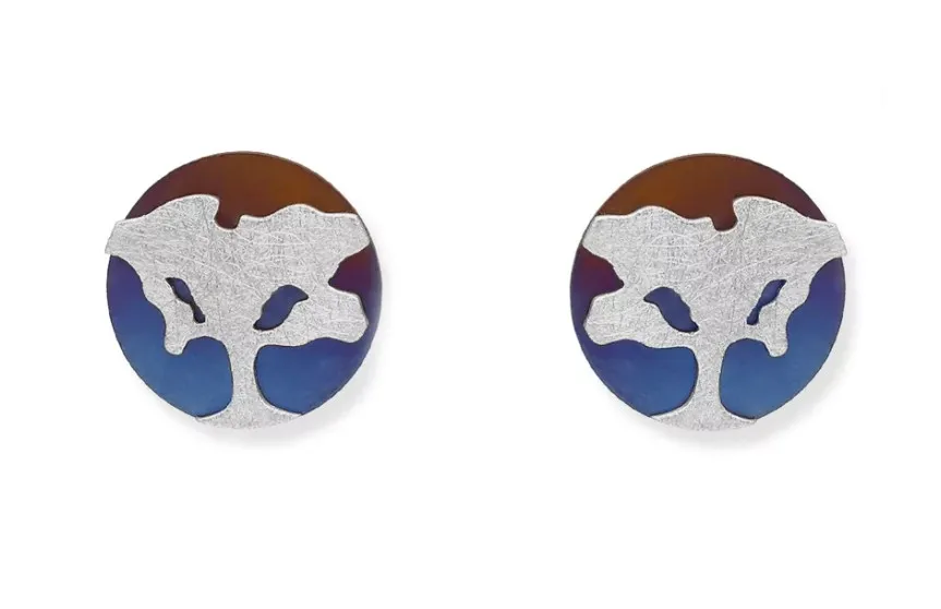 Kolczyki srebrne na tytanie drzewka szczęścia