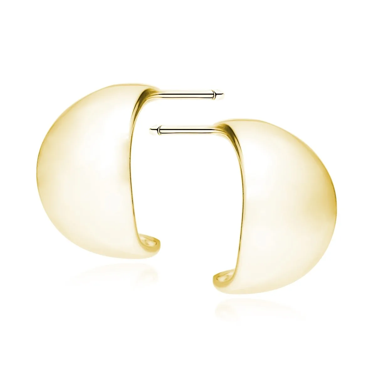 Kolczyki srebrne szerokie srebrne pozłacane kółka