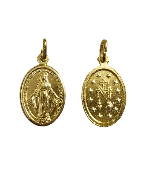 Medalik srebrny pozłacany matka boska cudowna