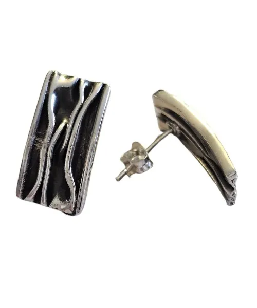 Kolczyki srebrne torino oksydowane  - biżuteria ręcznie robiona