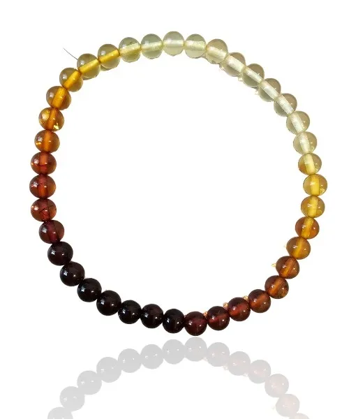 Bransoletka z naturalnym bursztynem cieniowane kulki