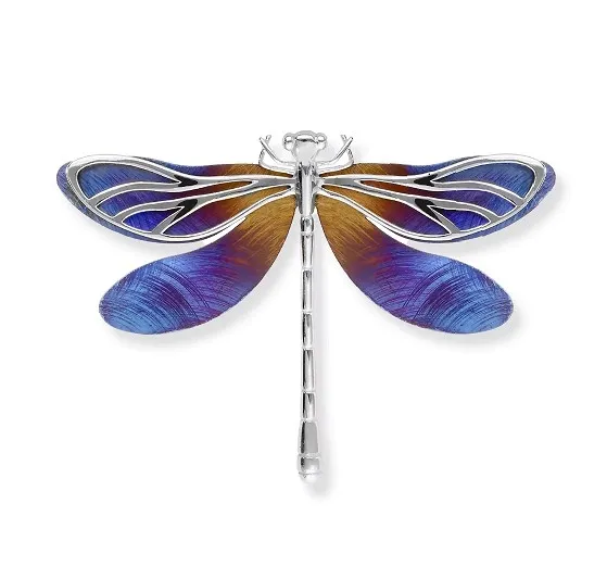 Broszko-wisior srebrna ważka z tytanem