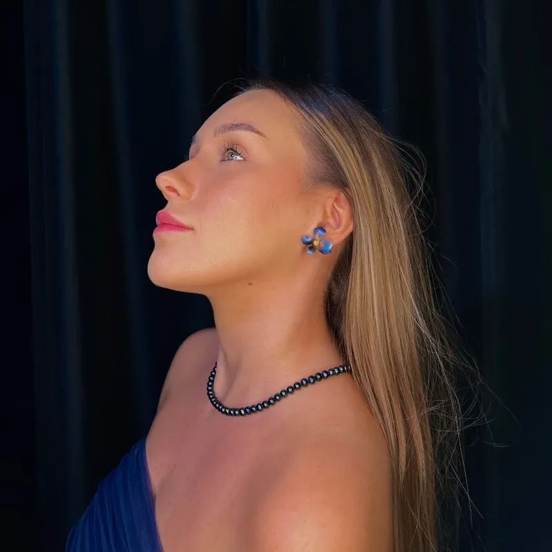 Piękne kolczyki srebrne pozłacane z tytanu