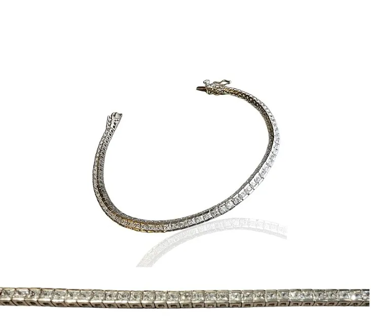 Piękna bransoletka srebrna z białymi cyrkoniami