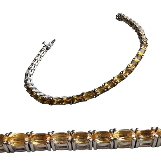 Bransoletka srebrna z naturalnym cytrynem "energia i elegancja w jednym: cytrynowy błysk na twoim nadgarstku!"