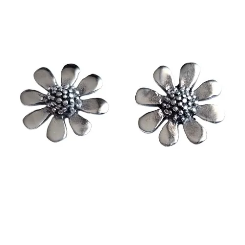 Kolczyki srebrne mini aster