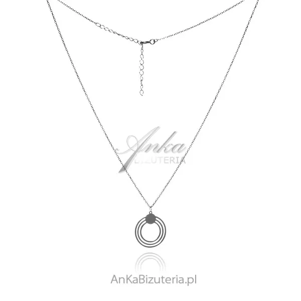 Naszyjnik srebrny ażurowe kółeczka