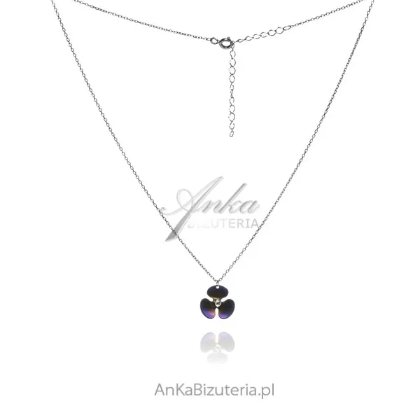 Naszyjnik srebrny kwiatek z tytanem