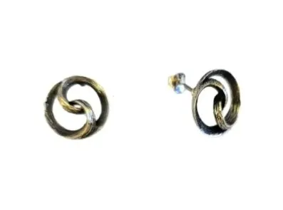 Kolczyki srebrne oksydowane  kółka