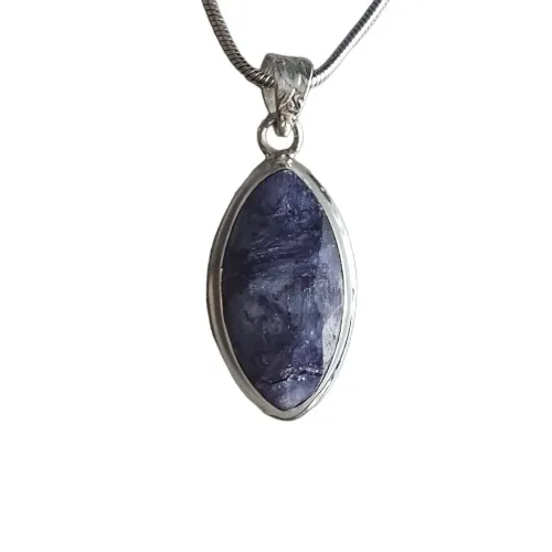 Srebrna zawieszka markiza z szafirem