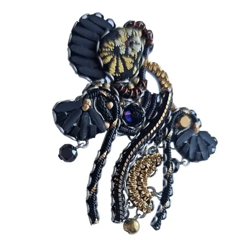 Broszka czarno-złota alaya bar izrael