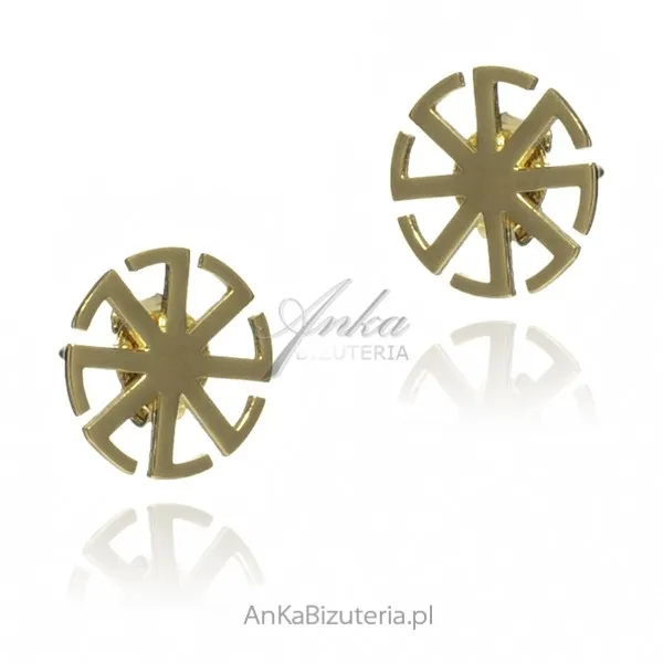 Kolczyki srebrne pozłacane karuzela