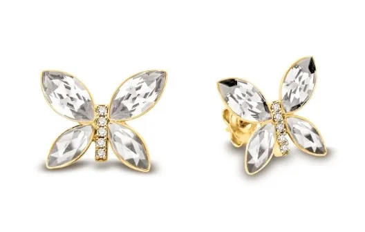 Kolczyki srebrne wykonane ze srebra próby 925 oraz austriackich kryształów w kolorze  crystal.