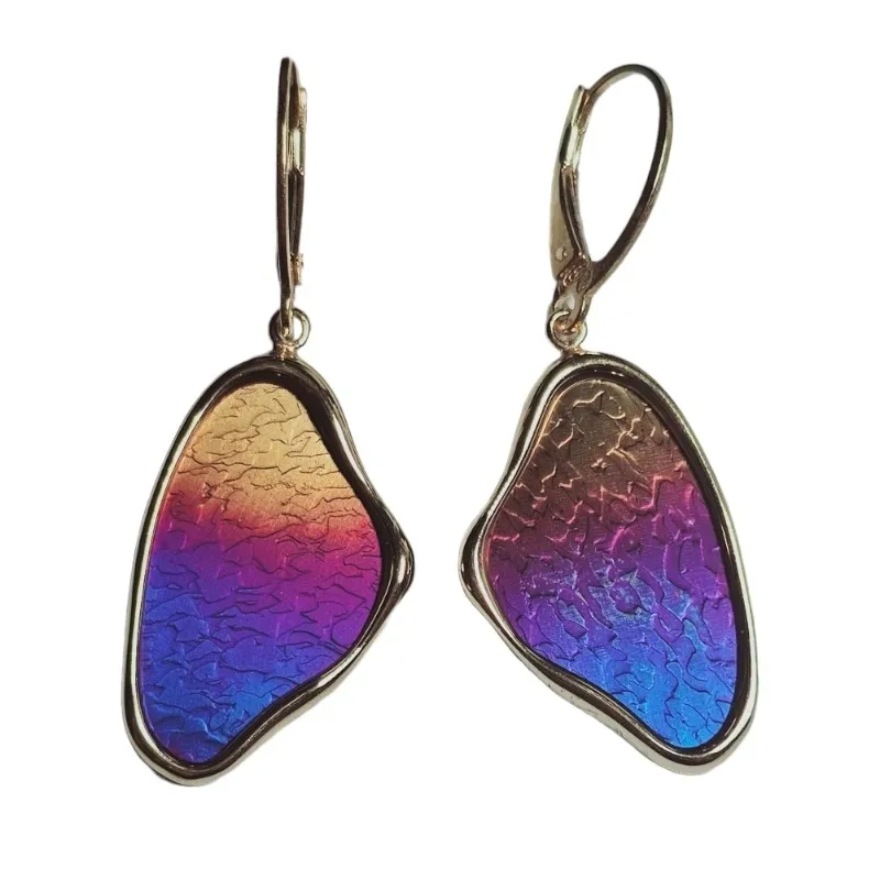 Kolczyki srebrne pozłacane z tytanem -  quintessa