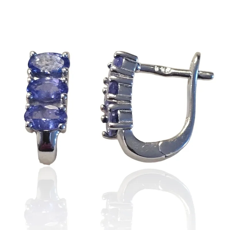 Kolczyki srebrne z tanzanitem  - tam, gdzie elegancja spotyka kolor