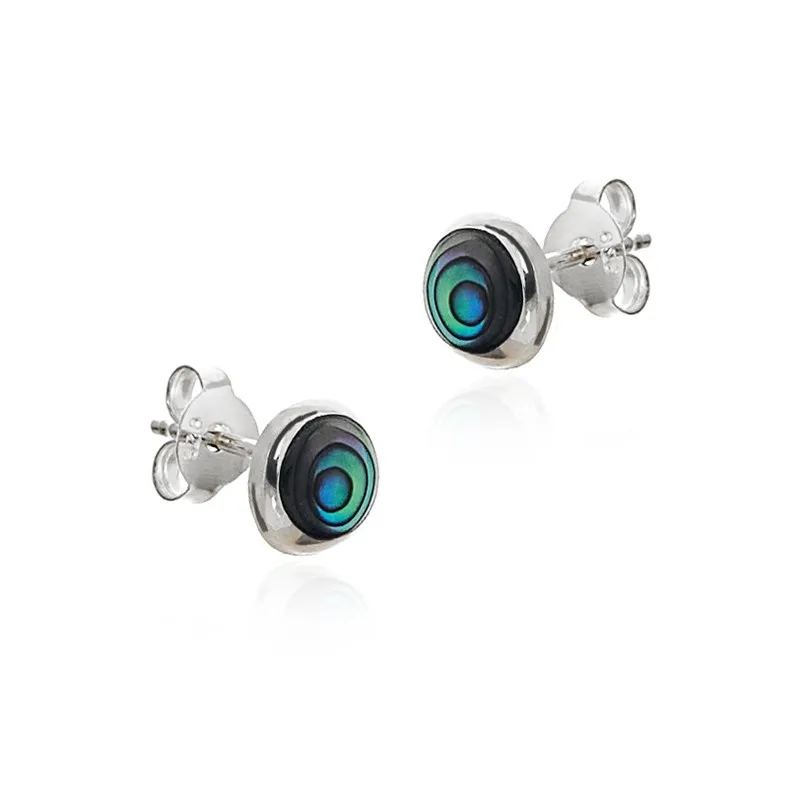 Kolczyki srebrne z muszlą abalone