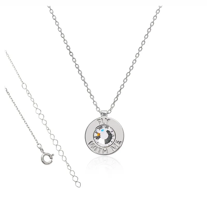 Naszyjnik srebrny z cyrkonią fly witch me