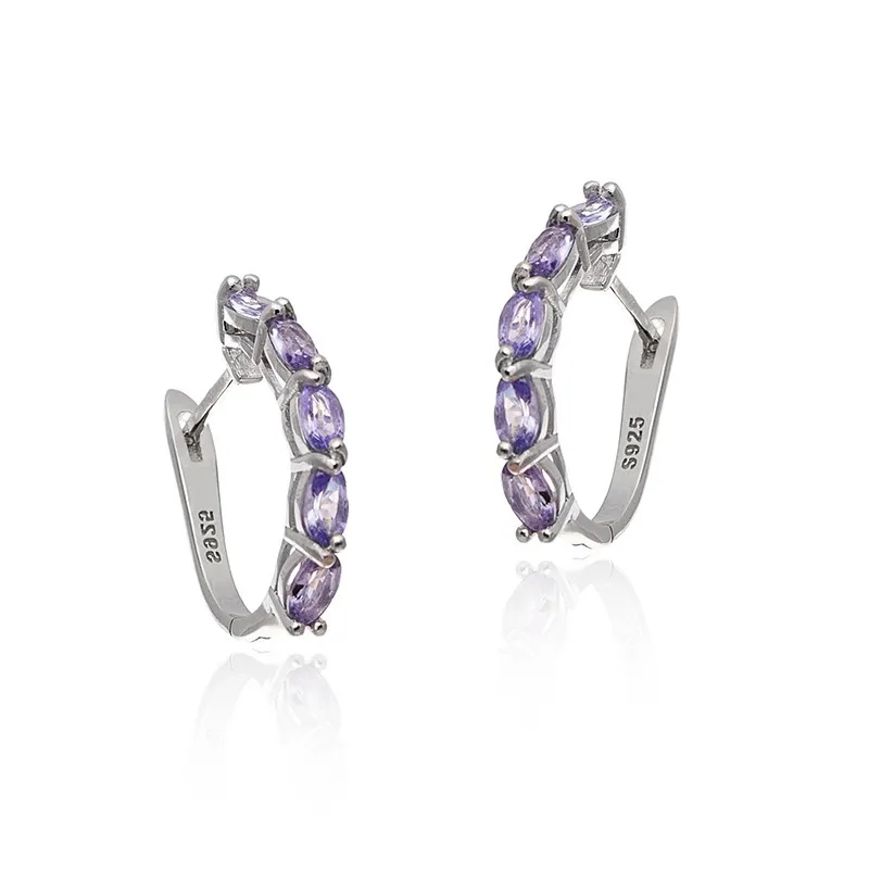 Kolczyki srebrne  z pięknym  naturalnym tanzanitem