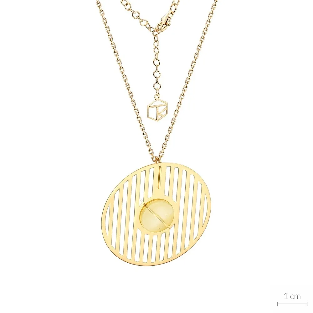 Naszyjnik srebrny pozłacany zebra z bursztynem