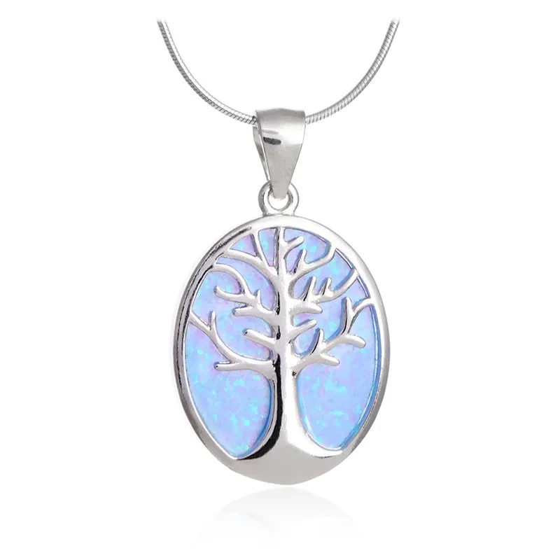 Zawieszka srebrna drzewko szczęścia  z niebieskim opalem
