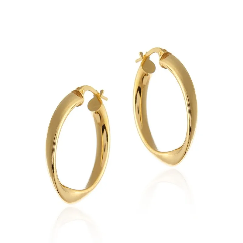 Kolczyki srebrne pozłacane  zakręcone kółka