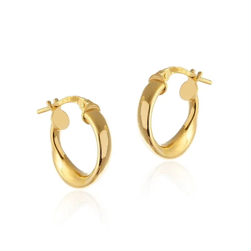 Kolczyki srebrne pozłacane  zakręcane  kółka