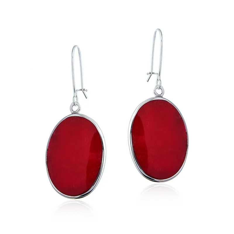 Kolczyki srebrne z czerwonym koralowcem