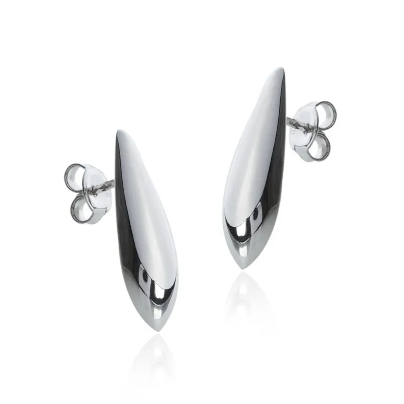 Kolczyki srebrne proste łezki na sztyfcie