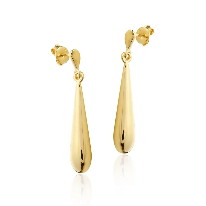 Kolczyki srebrne 925 pozłacane  wiszące łezki dmuchane