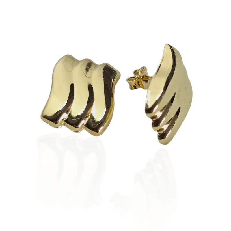 Oryginalne kolczyki srebrne pozłacane  drabinki