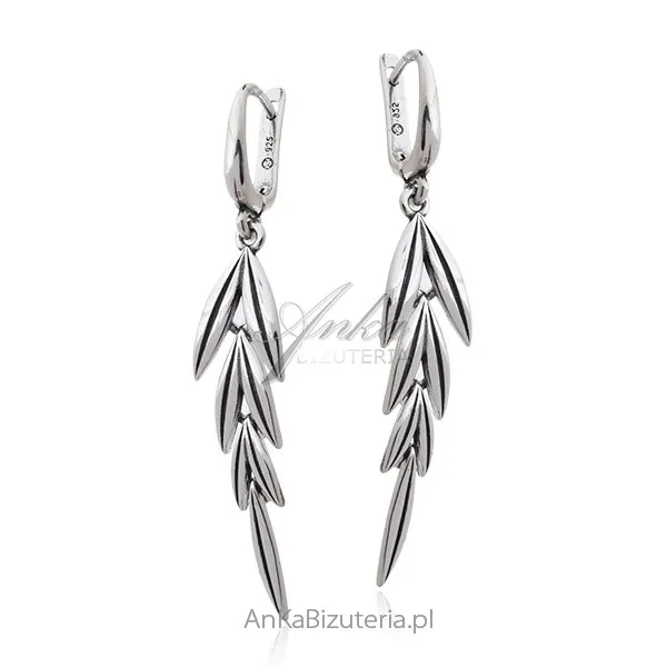 Kolczyki srebrne kłosy