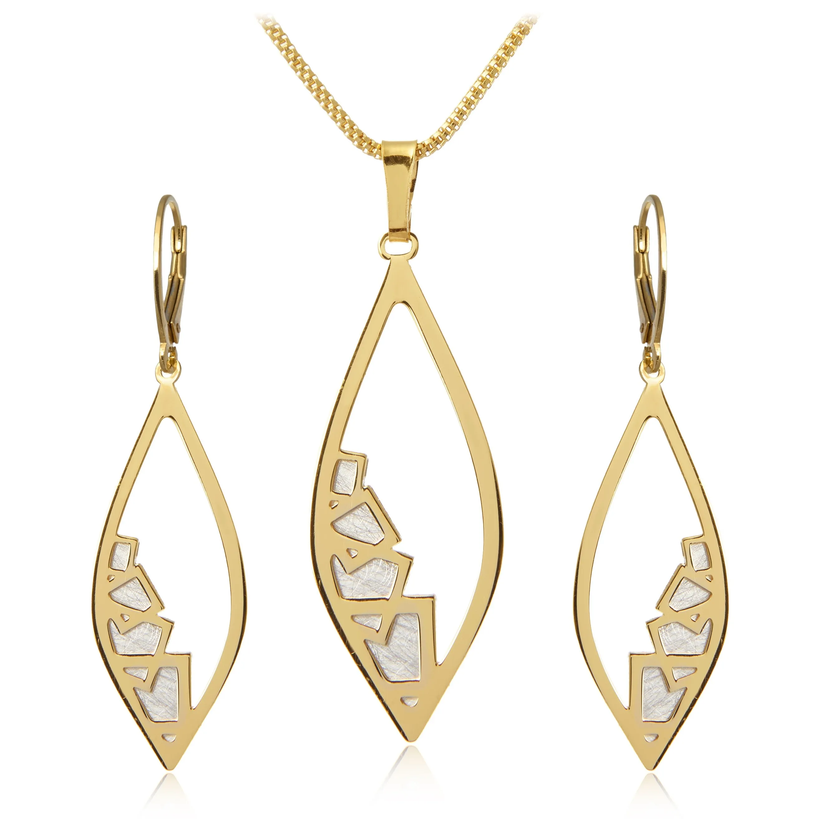 Komplet biżuteria srebrna pozłacana zoe