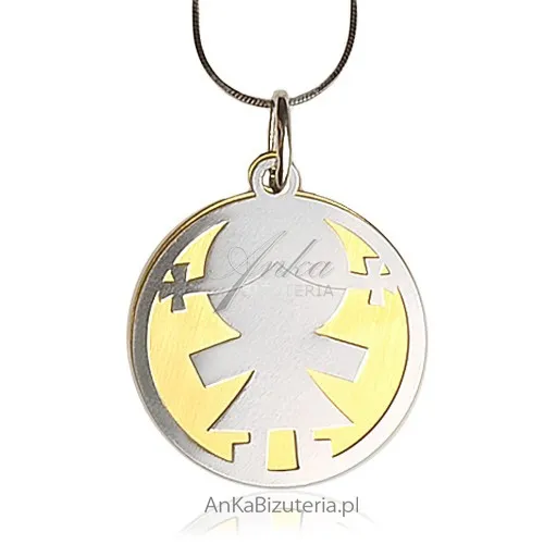 "słodka dzidzia"-dziewczynka  srebrny wisiorek z 14k złotem i srebrem