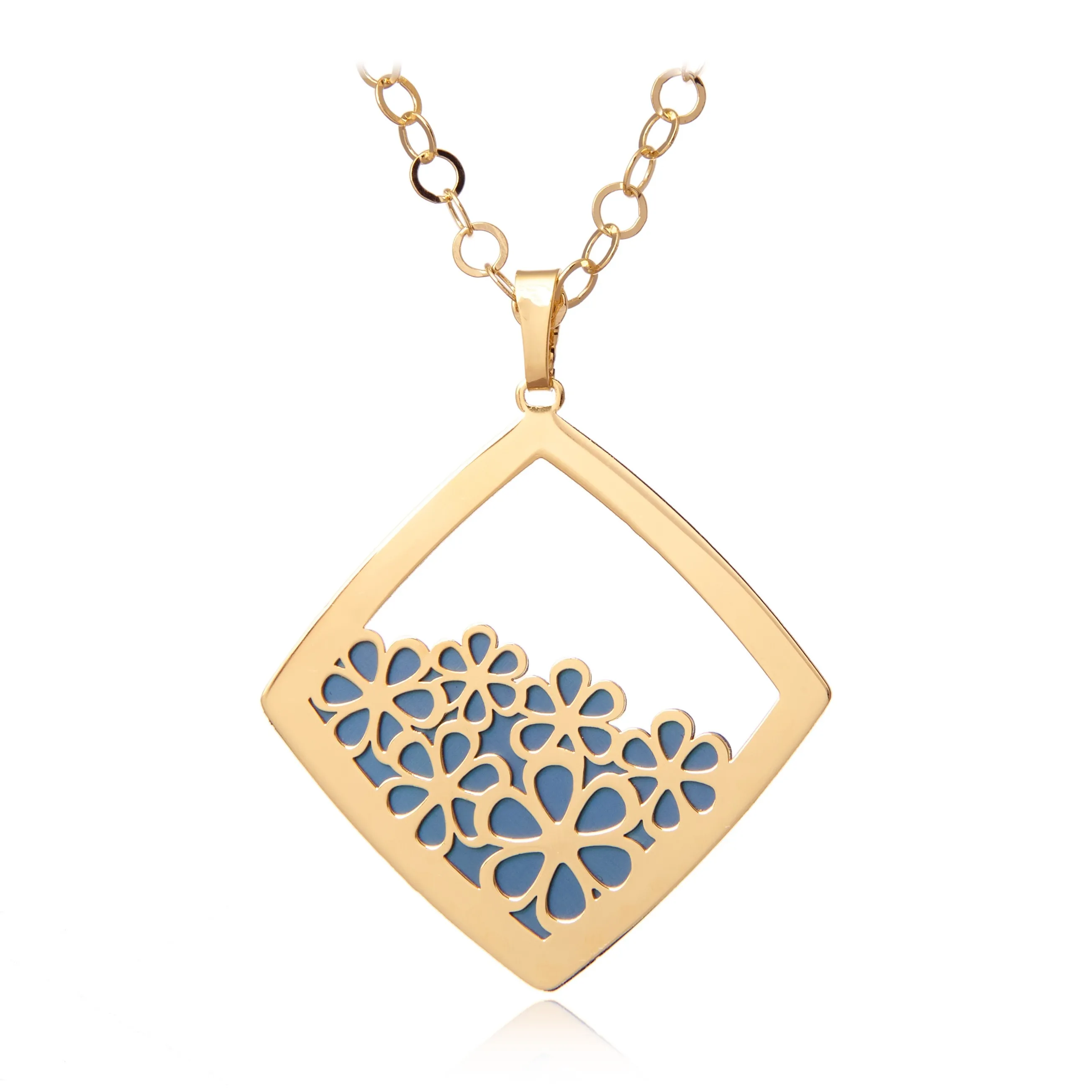 Srebrna zawieszka pozłacana z niebieskim tytanem