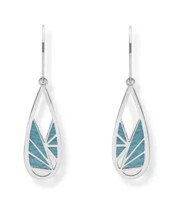 Kolczyki srebrne  z tytanem  w kolorze indygo