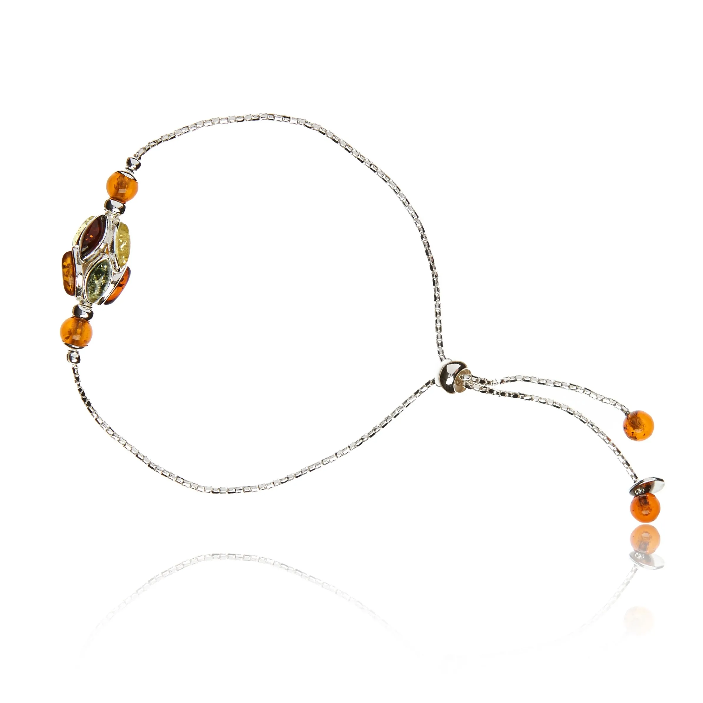 Bransoletka srebrna z bursztynem alladynki