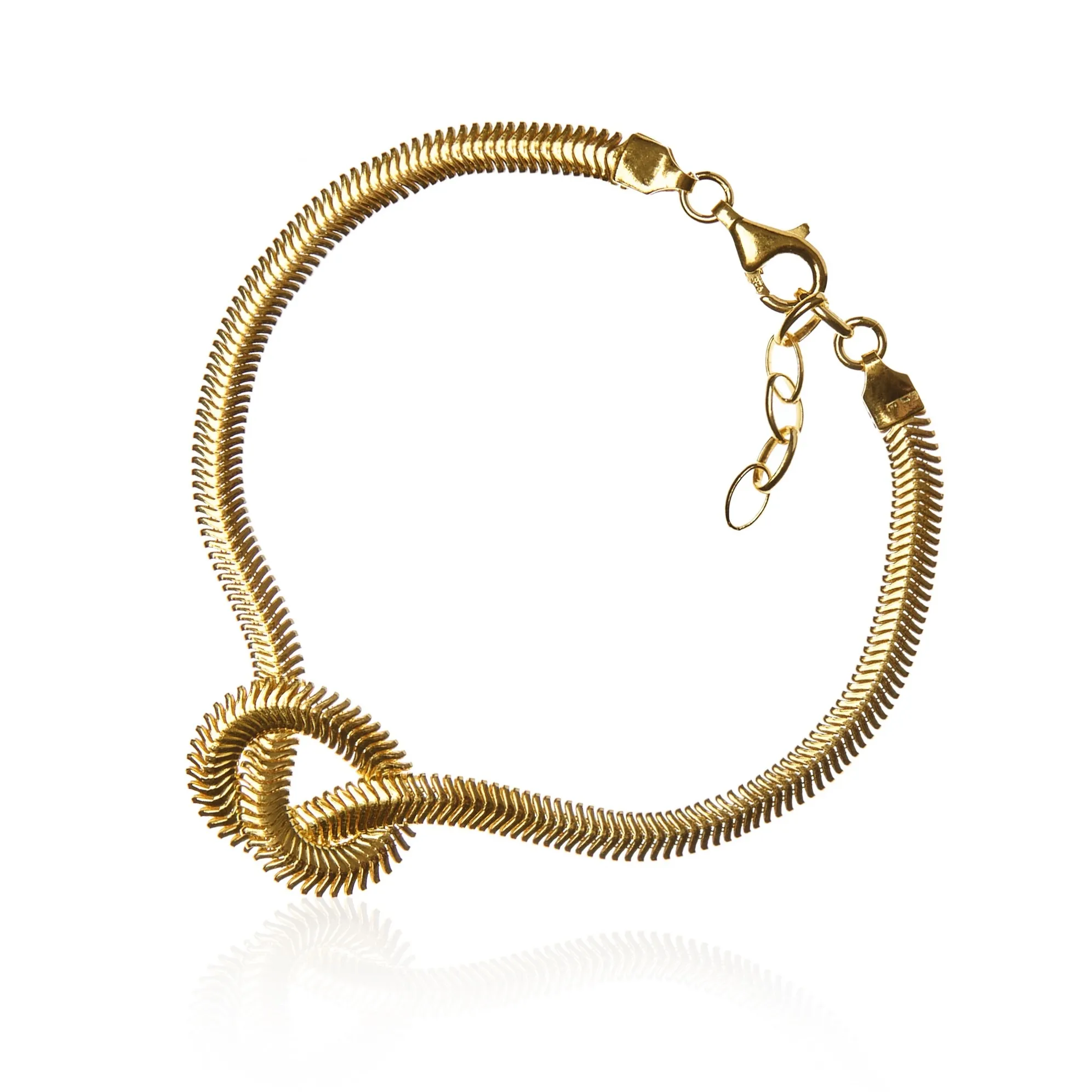 Bransoletka srebrna pozłacana kaszmirowa warkocz - biżuteria włoska