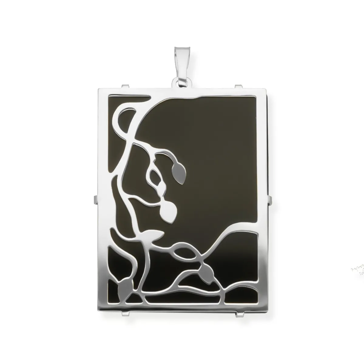 Srebrna zawieszka  z onyksem gałązki