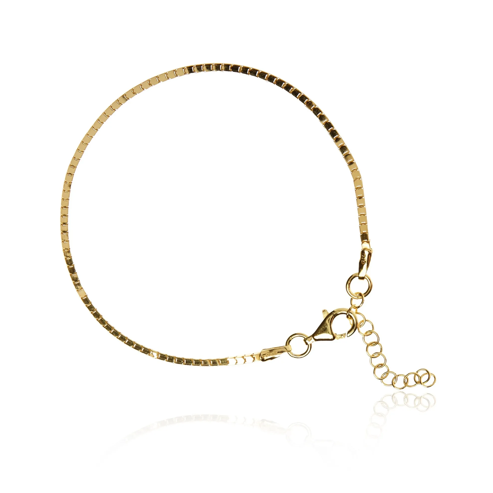 Bransoletka srebrna  pozłacana włoska  - elegancka kosteczka