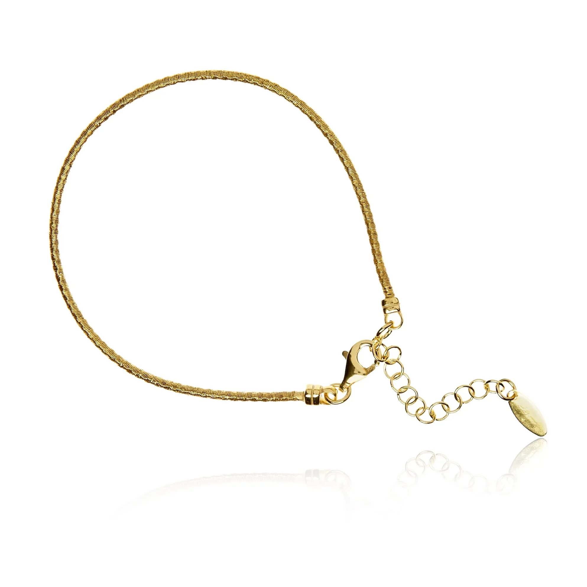 Bransoletka srebrna pozłacana  satynowana okrągła żyłka