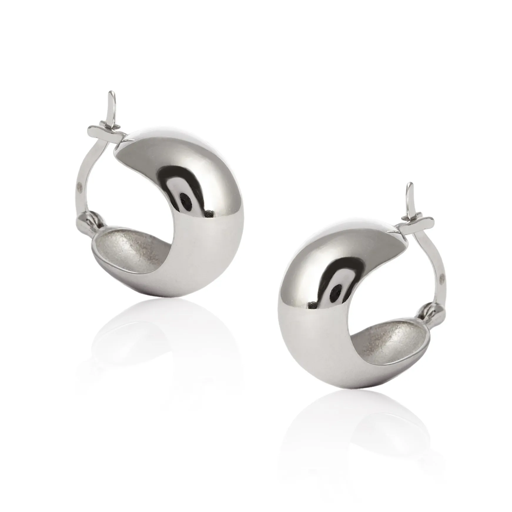 Kolczyki srebrne oponki szerokie -rodowane  - wysoki połysk