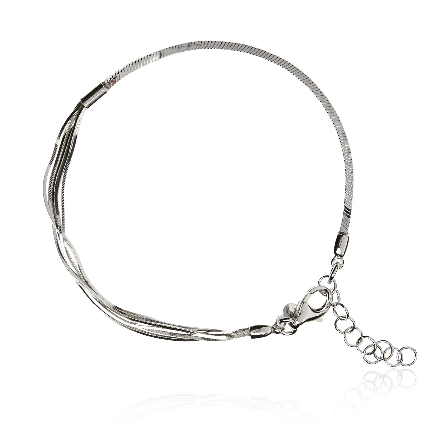 Bransoletka srebrna rodowana włoska