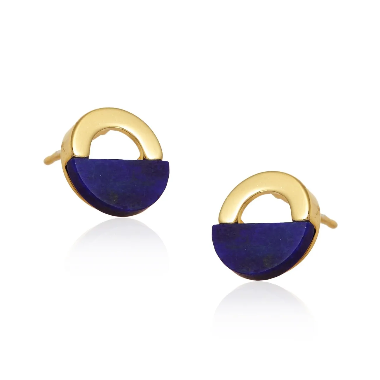 Kolczyki srebrne pozłacane lapis lazuli